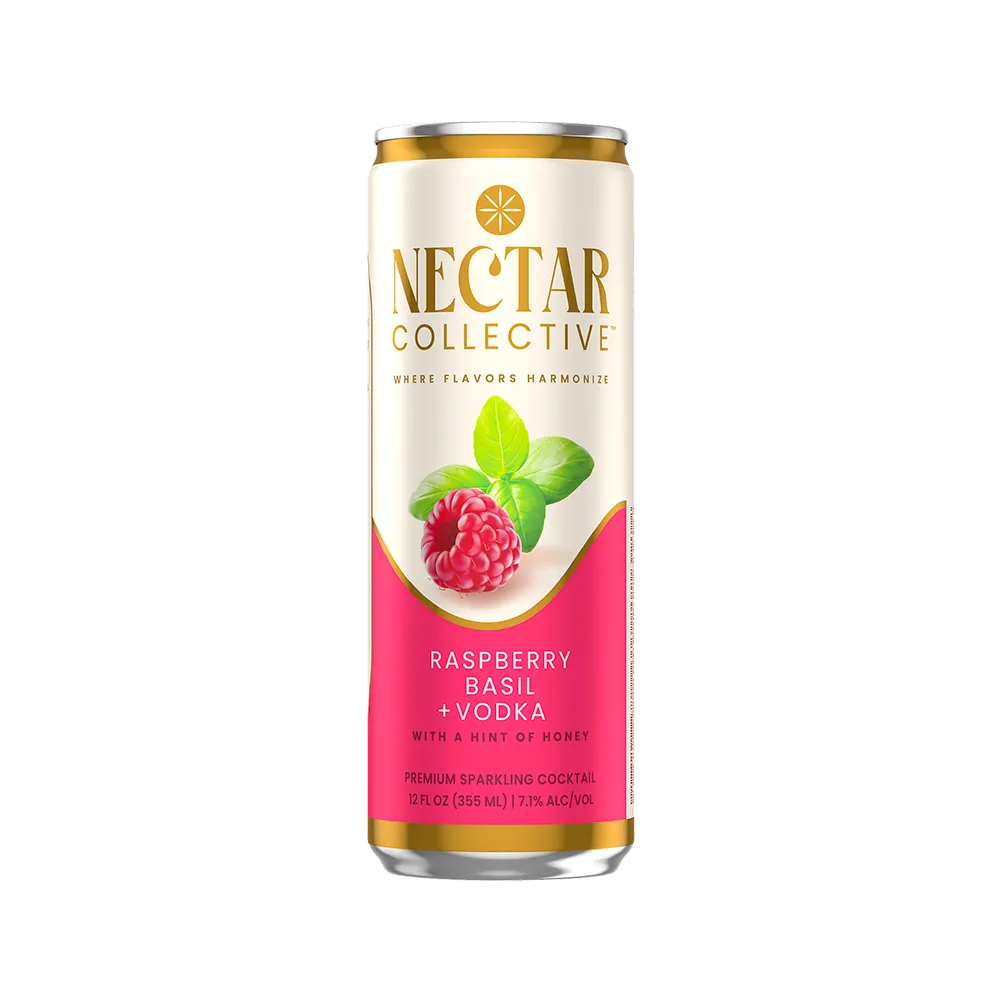 Can Raspberry Basil Vodka Front View Product Card Nectar